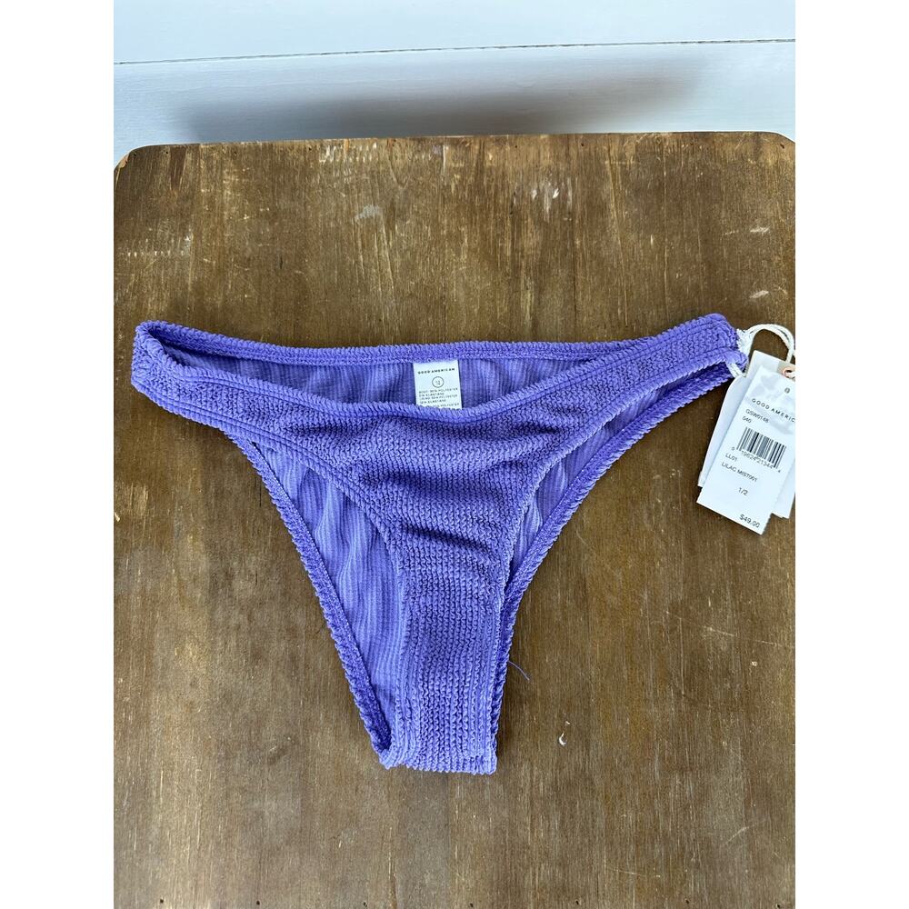 NWT Good American Always Fits Better Bikini Bottom  Lilac - S/M